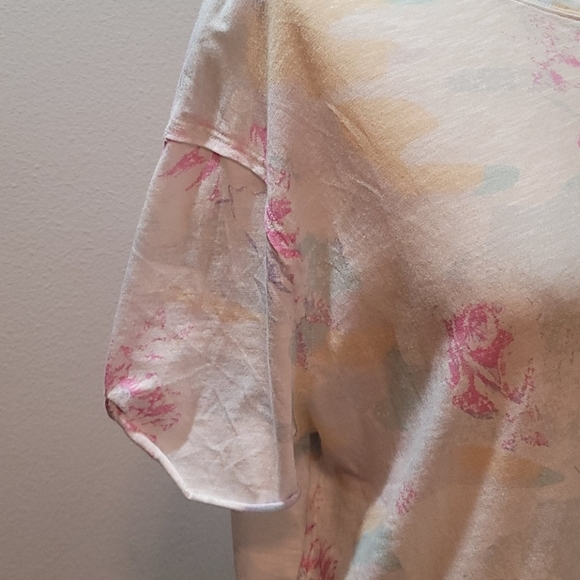 WE THE FREE TIE DYE FREE PEOPLE FLORAL T SHIRT SHORT SLEEVE OVERSIZED TOP SZ M - Picture 9 of 15